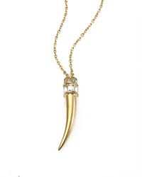 Michael Kors | Metallic Horn Pendant Necklacegoldtone | Lyst