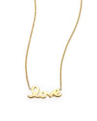 Roberto Coin | Metallic Tiny Treasures 18K Yellow Gold Love Pendant Necklace | Lyst
