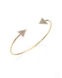 Zoe Chicco | Metallic Diamond 14k Yellow Gold Triangle Cuff Bracelet | Lyst