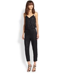 Parker | Black Autumn Beaded Silk Jumpsuit | Lyst
