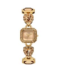 Guess Watch Womens Crystalaccent Goldtone Bracelet 23x25mm in Metallic ...