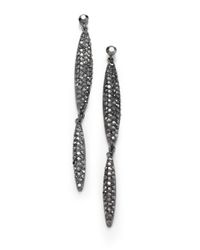 Kenneth Jay Lane | Metallic Pave Crystal Double Leaf Drop Earrings | Lyst