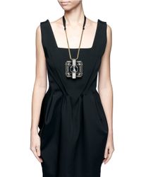 Lanvin | Metallic Square Pendant Necklace | Lyst