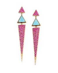 Elizabeth and James | Pink Amazonite Ruby Drop Earrings | Lyst