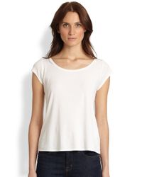 Eileen Fisher | White Cap-sleeve Tee | Lyst