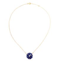 Gag & Lou | Blue Lapis Lazuli Rose Necklace with Diamond Insert Yellow Gold Chain | Lyst