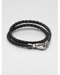 Tod's | Black Leather Double-Wrap Bracelet for Men | Lyst