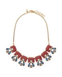 J.Crew | Metallic Crystal And Stone Row Necklace | Lyst