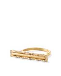 Monique Péan | Metallic White Diamond Elongated Rectangular Ring | Lyst