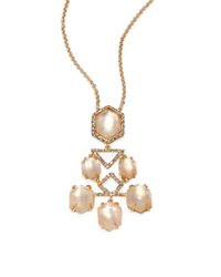Alexis Bittar | Metallic Miss Havisham Mother-of-pearl Doublet & Crystal Chandelier Pendant Necklace | Lyst