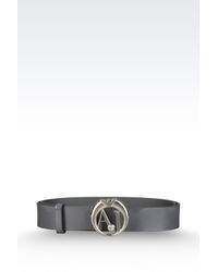 Armani Jeans | Gray Belt In Faux Patent Leather | Lyst