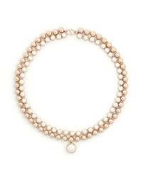 Valentino | Metallic Pearls Studs Necklace | Lyst