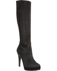 Barneys New York Black Platform Knee Boot