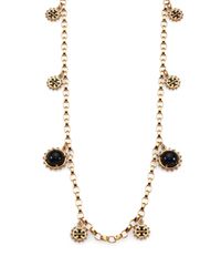 Tory Burch | Metallic Winslow Logo Dot Rosary Necklace | Lyst