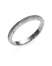 ABS By Allen Schwartz | Metallic Two-tone Pave Bangle Bracelet | Lyst