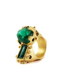 Paula Mendoza | Metallic Silvia Raw Emeralds Ring | Lyst