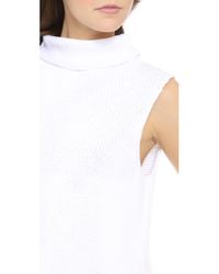 Lyst - Tibi Sleeveless Funnel Neck Top in White