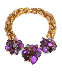 Aerin Erickson Beamon | Purple Swarovski Crystal Cluster Necklace | Lyst