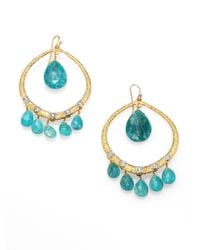 Alexis Bittar | Blue Amazonite Crystal Double Teardrop Drop Earrings | Lyst