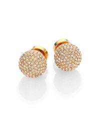 Michael Kors | Metallic Pave Ball Stud Earrings | Lyst