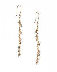 Mizuki | Metallic 14k Yellow Gold Bead and Chain Drop Earrings | Lyst