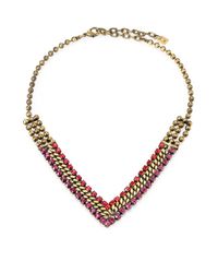 DANNIJO | Metallic Swarovski Crystal Ball Chain V Necklace | Lyst