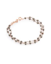 Iam By Ileana Makri | Pink Pyrite Beaded Double-row Bracelet | Lyst