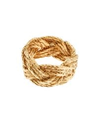 Aurelie Bidermann | Metallic 18k Gold Plated Plait Ring | Lyst
