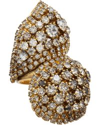 Erickson Beamon | Metallic 'stratosphere' Faux Pearl Crystal Floral Cluster Ring | Lyst