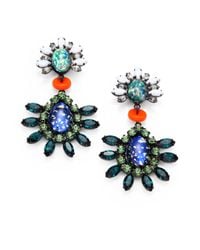 DANNIJO | Green Swarovski Crystal Drop Earrings | Lyst