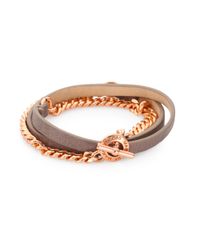 Marc By Marc Jacobs | Metallic Triplewrap Leather Chain Link Bracelet | Lyst