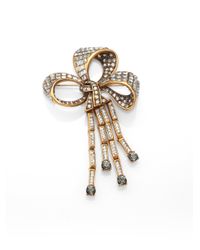 Oscar de la Renta | Multicolor Pave Swarovski Crystal Bow Brooch | Lyst