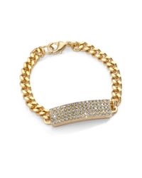 Janis Savitt | Metallic Pave Crystal Id Braceletclear | Lyst