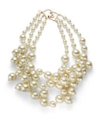Kenneth Jay Lane | White Faux Pearl Multistrand Necklace | Lyst