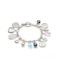 Slane | Metallic 7mm8mm Pearl Semiprecious Stone Sterling Silver Charm Bracelet | Lyst