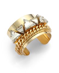 Janis Savitt | Crystal Chained Wide Cuff Bracelet | Lyst