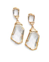 Kenneth Jay Lane | Metallic Crystal Drop Earrings | Lyst