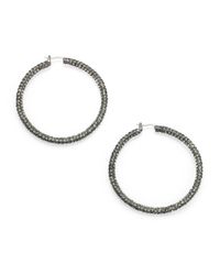 ABS By Allen Schwartz | Metallic Stone Hoop Earrings/1.5 | Lyst