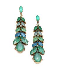 Aerin Erickson Beamon | Green Jeweled Vine Drop Earrings | Lyst