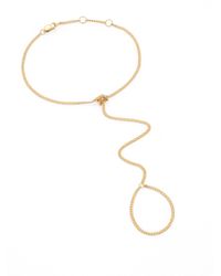 Jennifer Zeuner | Metallic Kristen 18k Yellow Gold Vermeil Hand Chain Bracelet Ring | Lyst