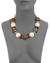 Marc By Marc Jacobs | White Beaded Ribbon Necklace for Men | Lyst