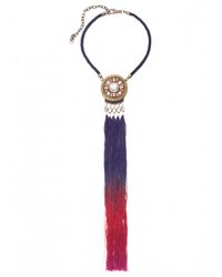 Matthew Williamson | Blue Fringe Medallion Necklace | Lyst