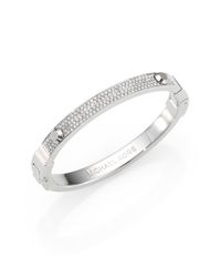 Michael Kors | Metallic Brilliance Astor Pavé Studded Bangle Bracelet/silvertone | Lyst