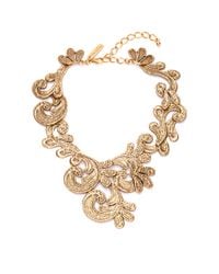 Oscar de la Renta | Metallic Cast Lace Necklace | Lyst