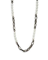 Slane | Metallic 7mm8mm White Freshwater Pearl Sterling Silver Necklace | Lyst