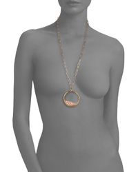 Tory Burch | Pink Glitter Crystal Pendant Necklace | Lyst