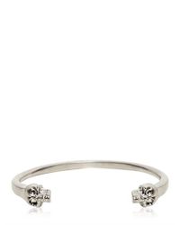 Alexander McQueen | Metallic Double Skull Metal Bracelet for Men | Lyst