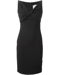 Dsquared² Twisted Fitted Dress in Black | Lyst