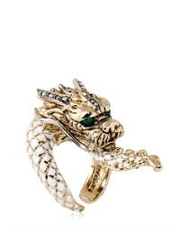 Roberto Cavalli | Metallic Swarovski Dragon Ring | Lyst