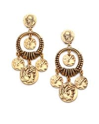 Oscar de la Renta | Metallic Coin Door Knocker Clipon Earrings | Lyst